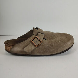 Birkenstock Boston suede leather taupe casual clogs mens 10.5-11 *damaged